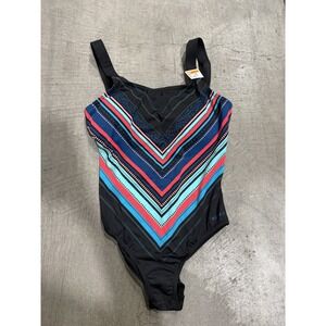 NWT Decathlon Nabaiji One-Piece Swimsuit Black Size M